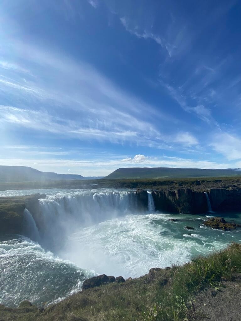 Islandija Godafoss krioklys